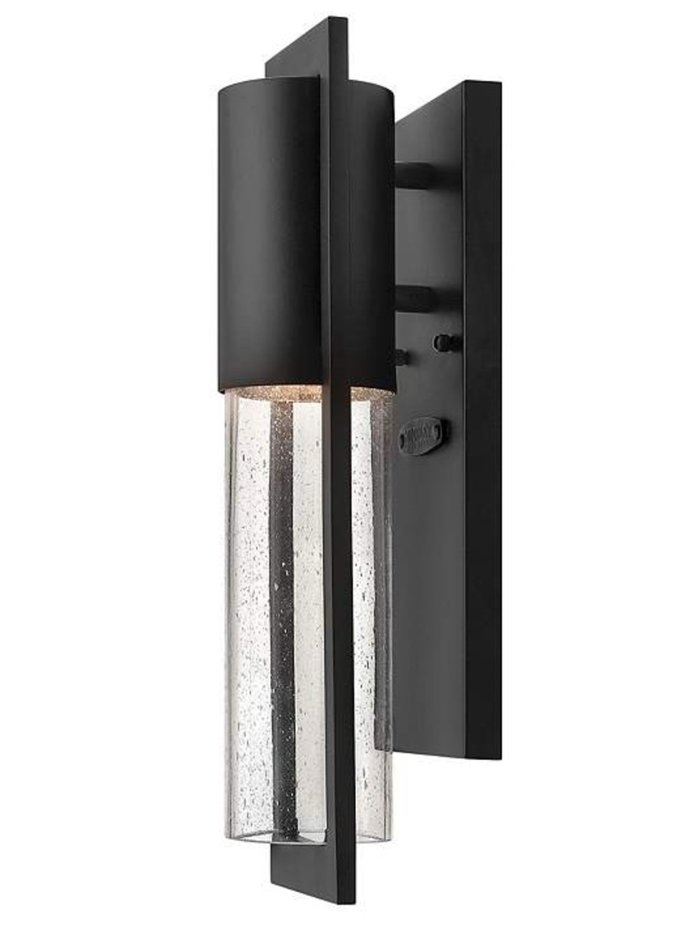 Brand new open box Hinkley Modern Black Wall Sconce with Seeded Glass Shade